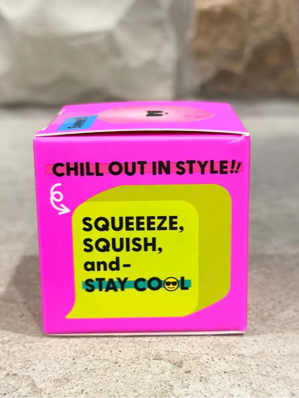 J’Adore Cool Cube Pink Striped Squishy‎ Toy